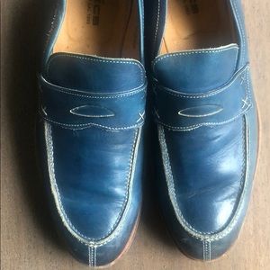 Men’s Blue Leather Loafers